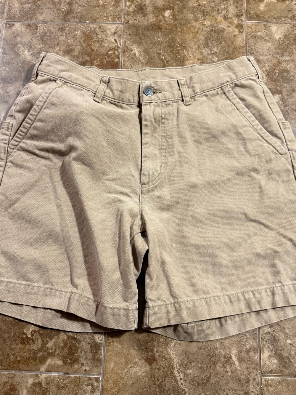 Patagonia Men's Tan Flat-Front Cotton Shorts